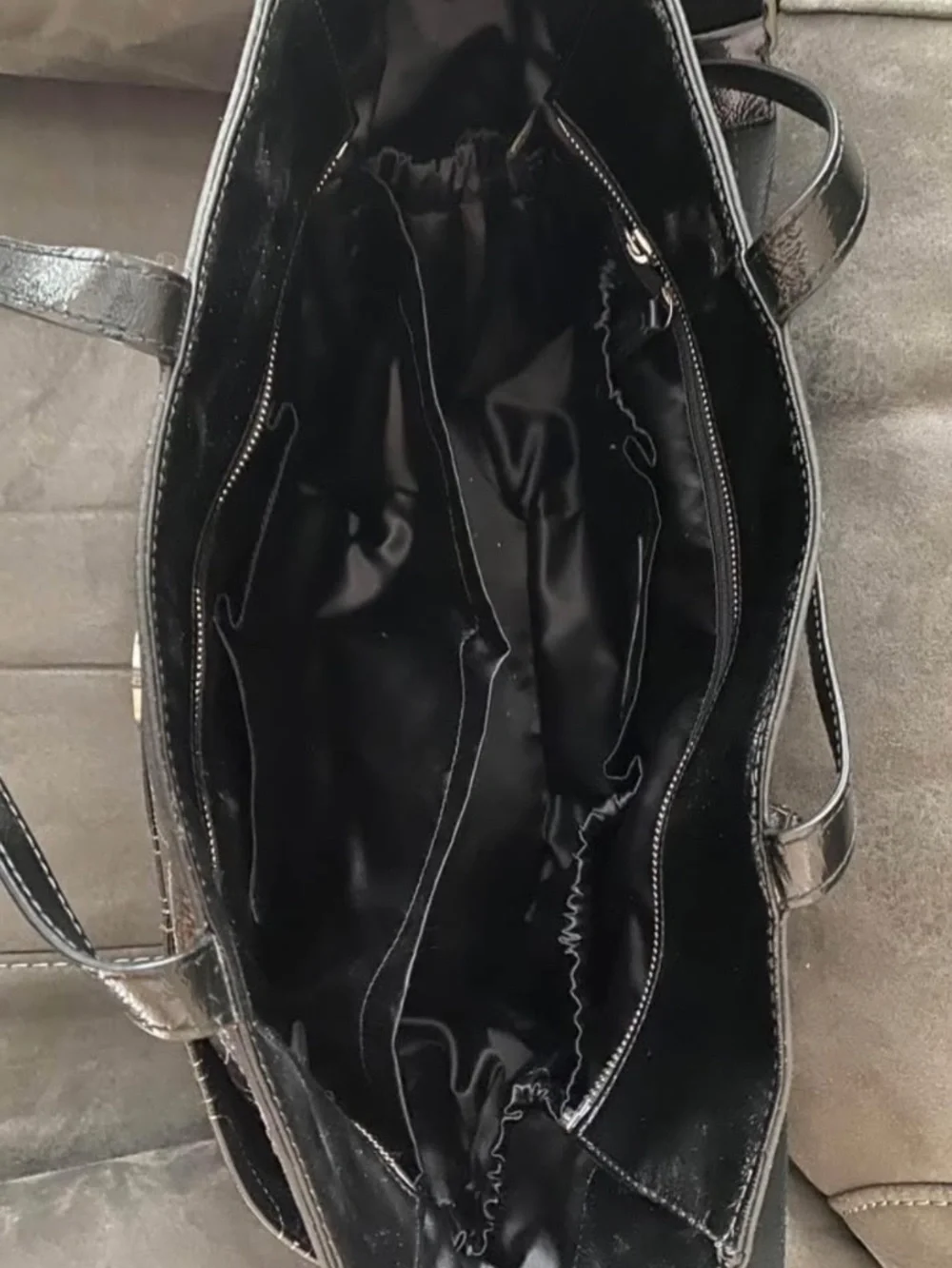 Coach diaper bag with glossy finish